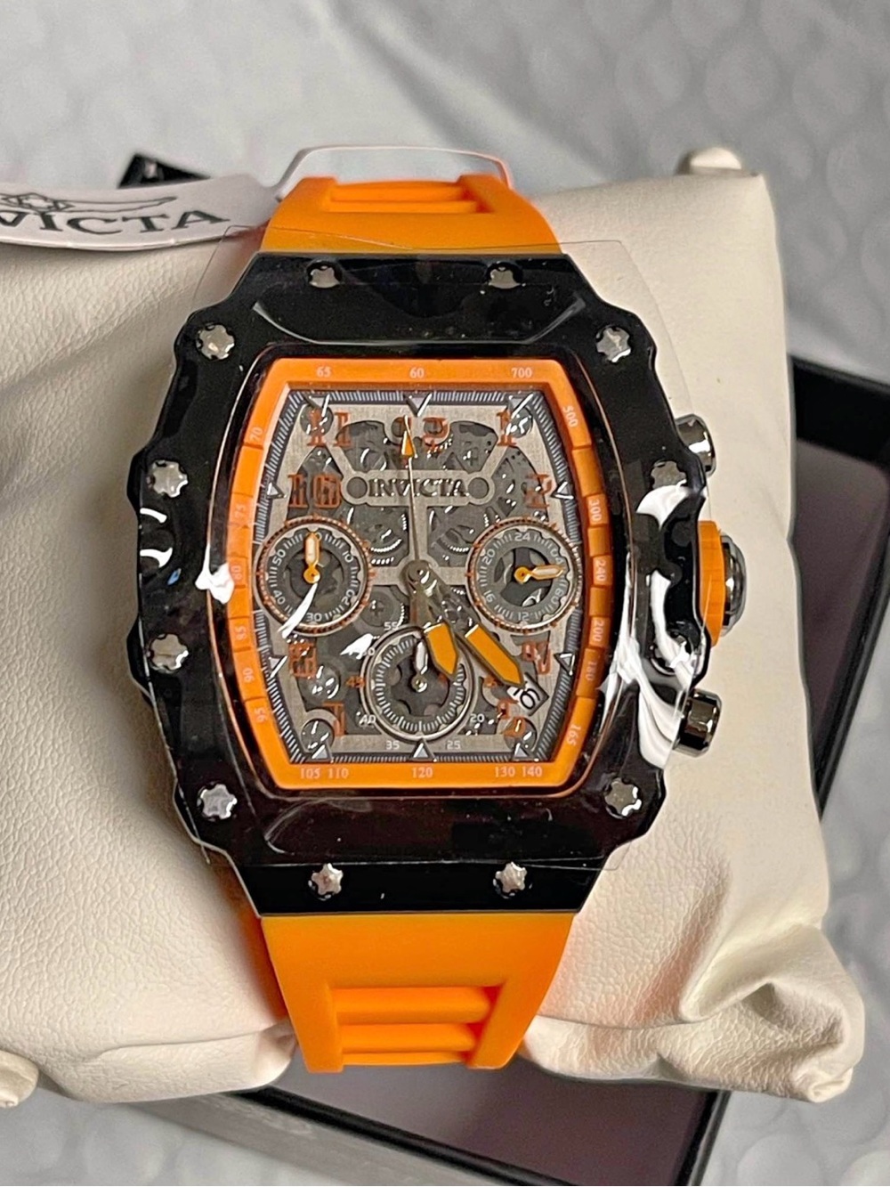 Invicta Racing Valxor Unisex Watch - 40mm, Orange & Black (69772) new